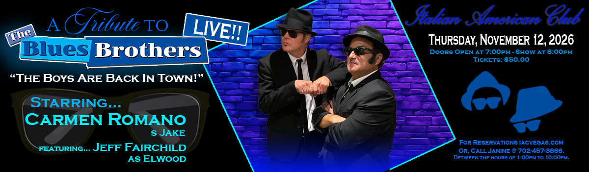 Starring: CARMEN ROMANO returns as JAKE featuring... Jeff Fairchild as ELWOOD