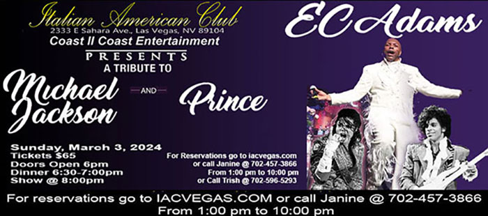 E.C. Adams

A Tribute To
Michael Jackson and Prince 